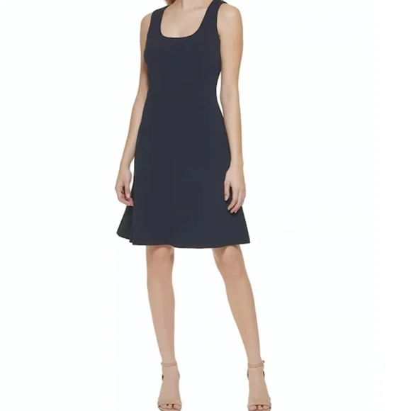 Tommy Hilfiger Sleeveless Fit & Flare Dress - Sky Captain - Size 8